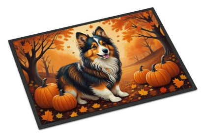 NEW Sheltie Fall Doormat Front Door Mat Indoor Outdoor Rugs for Entryway, Non Slip Washable Low Pile, 18H X 27W
