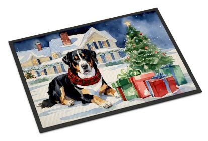NEW Entlebucher Mountain Dog Cozy Christmas Doormat Front Door Mat Indoor Outdoor Rugs for Entryway, Non Slip Washable Low Pile, 18H X 27W