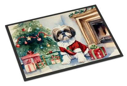 NEW Shih Tzu Cozy Christmas Doormat Front Door Mat Indoor Outdoor Rugs for Entryway, Non Slip Washable Low Pile, 18H X 27W