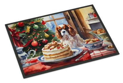 NEW Cavalier Spaniel Christmas Cookies Doormat Front Door Mat Indoor Outdoor Rugs for Entryway, Non Slip Washable Low Pile, 18H X 27W
