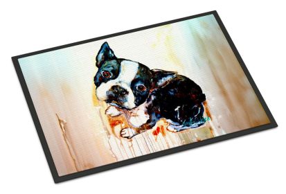 Boston Terrier The Look Doormat Front Door Mat Indoor Outdoor Rugs for Entryway, Non Slip Washable Low Pile, 24H X 36W