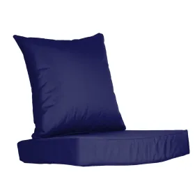 Outdoor Seat Cushion Set Waterproof Patio Furniture Cushion And Back Pillow Fade Resistant Deep Seat Set Chair Pad With Removable Cover For Chair (Option: DarkBlue)