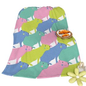 Colorful Capybara Flannel Blankets Capybara Rodent Animal Blankets For Bed Sofa Couch Super Soft Lightweight Animal Blanket 75x100cm 130x150cm (Option: 75x100cm-Multicolor)