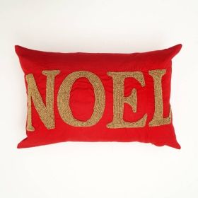 Handmade Red Noel Bead Wooden Pillow (Option: RED)