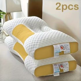 YBZ 3D Knitted Cotton Massage Pillow 2pack (Option: YELLOW)