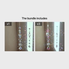 1pc; Colorful Crystals Suncatcher Hanging Sun Catcher With Chain Pendant Ornament Crystal Balls For Window Home Garden Christmas Day Party Weddin (model: Planet Two+Planet Three*3)
